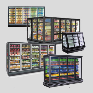 merchandising refrigeration | glass doors cooler | supermarket refrigerated showcase